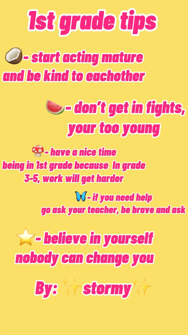 1st grade tips