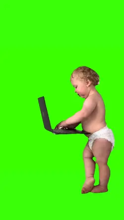 Baby on laptop
