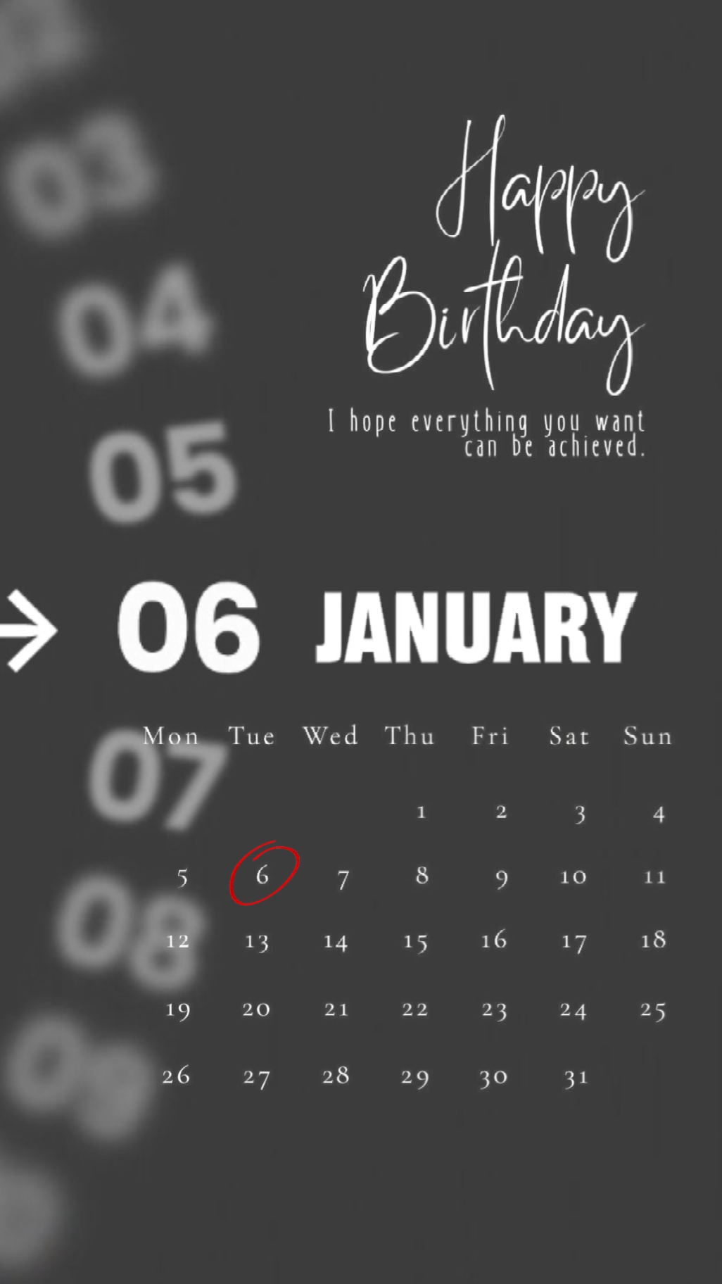 FELIZ CUMPLEAÑOS 06 DE ENERO 