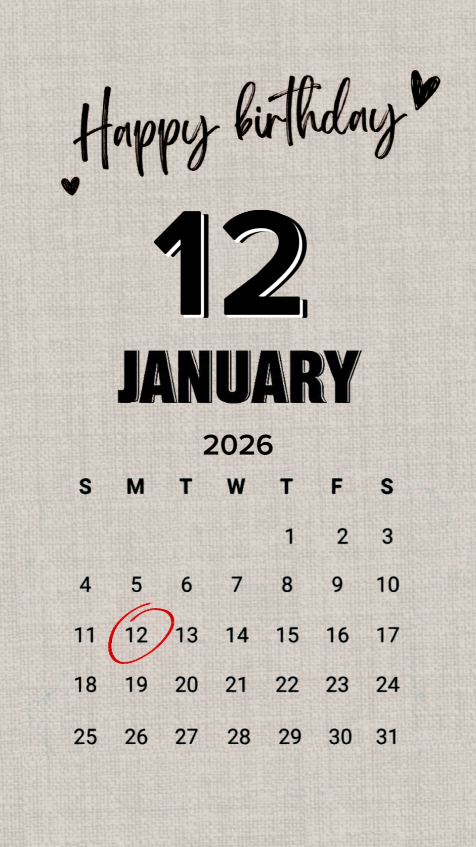 FELIZ CUMPLEAÑOS 12 DE ENERO DE 2026