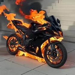 Burning Motorcycle