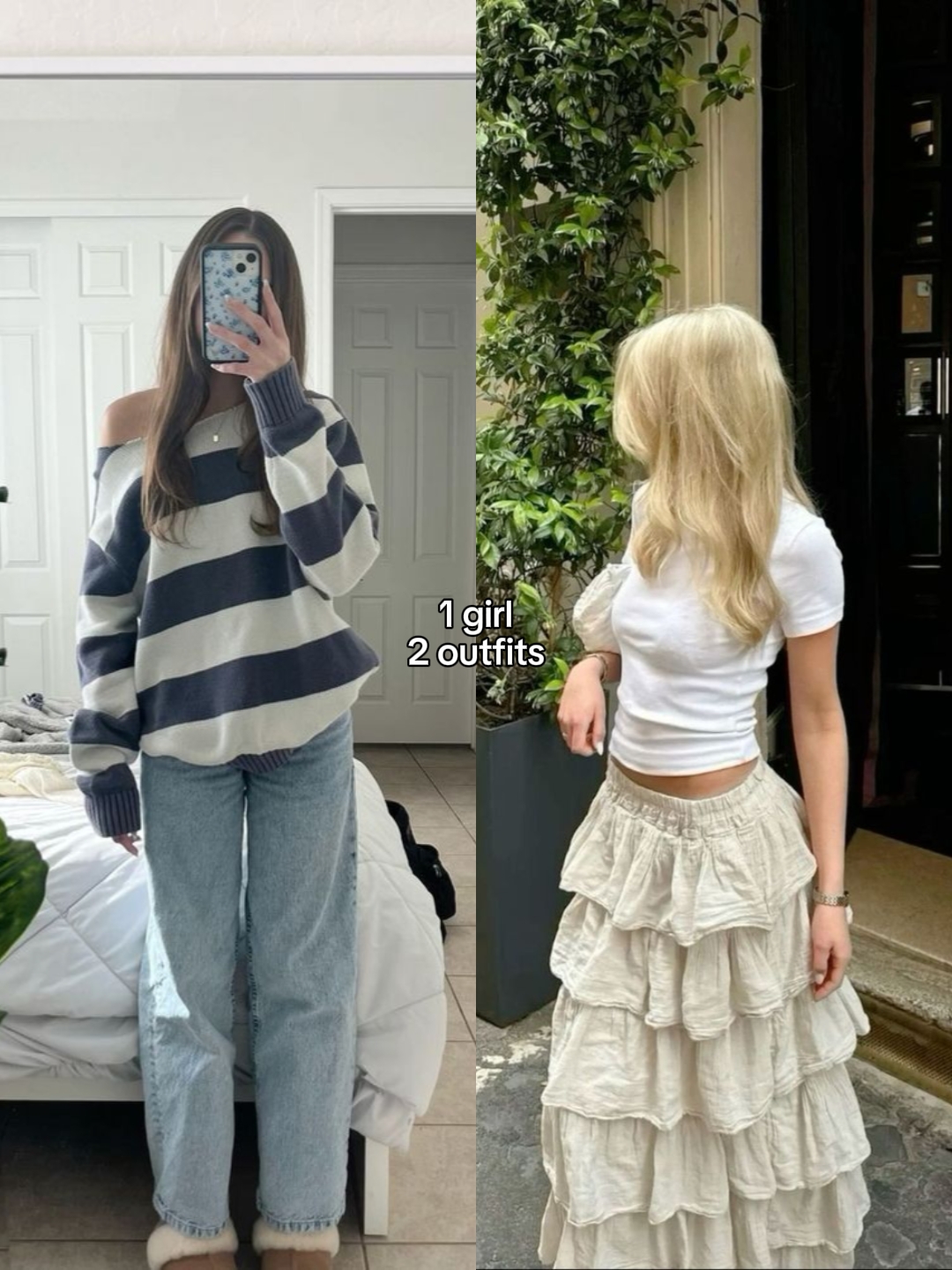 1 girl 2 outfits 
