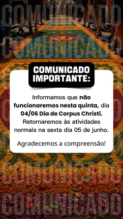 aviso de feriado
