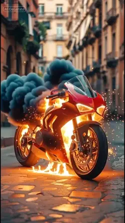 Motorcycle burning