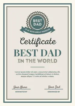 Best Dad Certificate