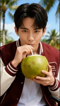 uống nước dừa 