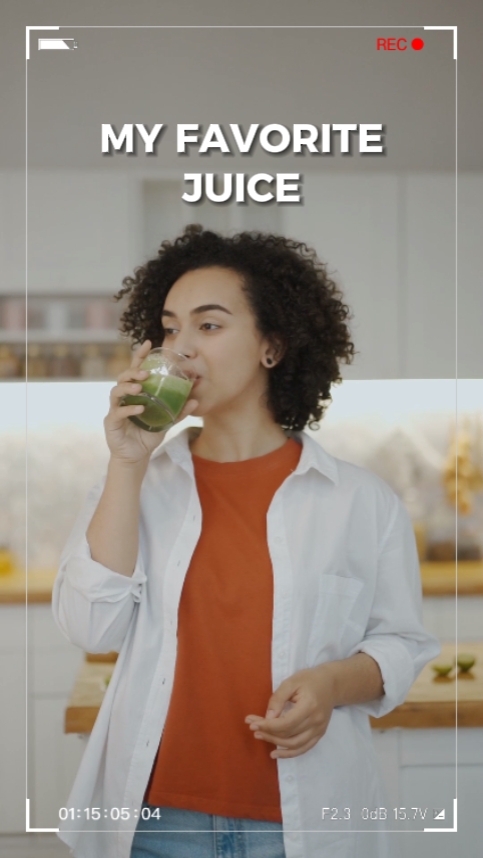 Saftproduktanzeige im Tiktok-Stil