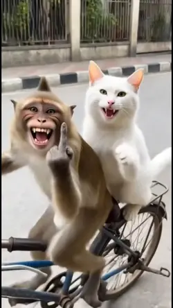 monyet dan kucing 
