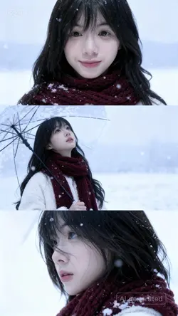 Ghép ảnh AI mùa đông