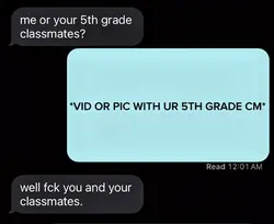 me or ur 5thgrade cm