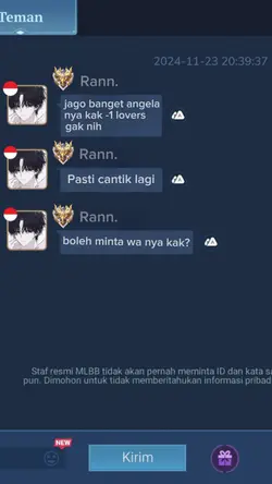 mentahan chat ml