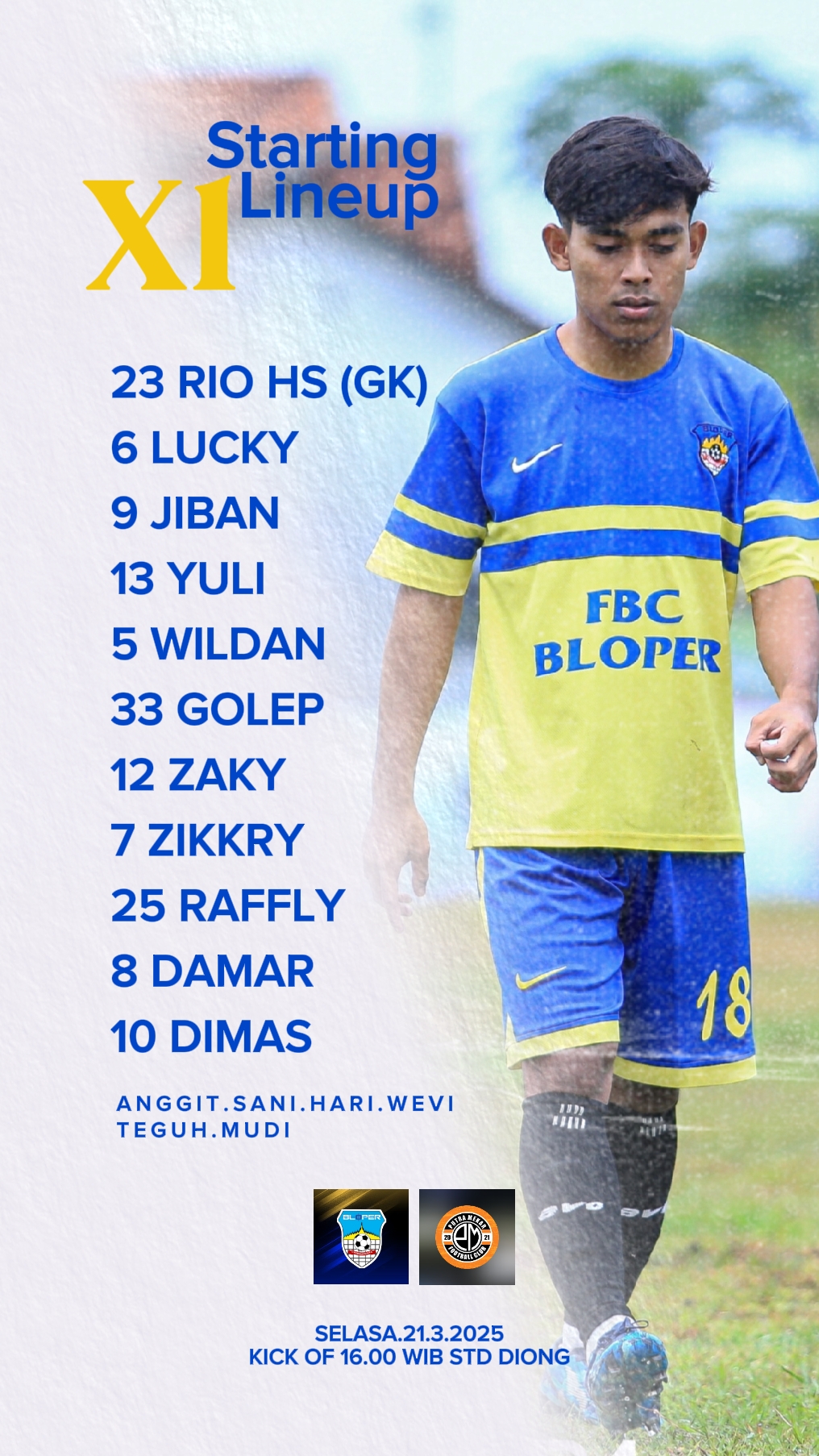 STARTING 11 LINE UP