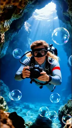 diving underwater