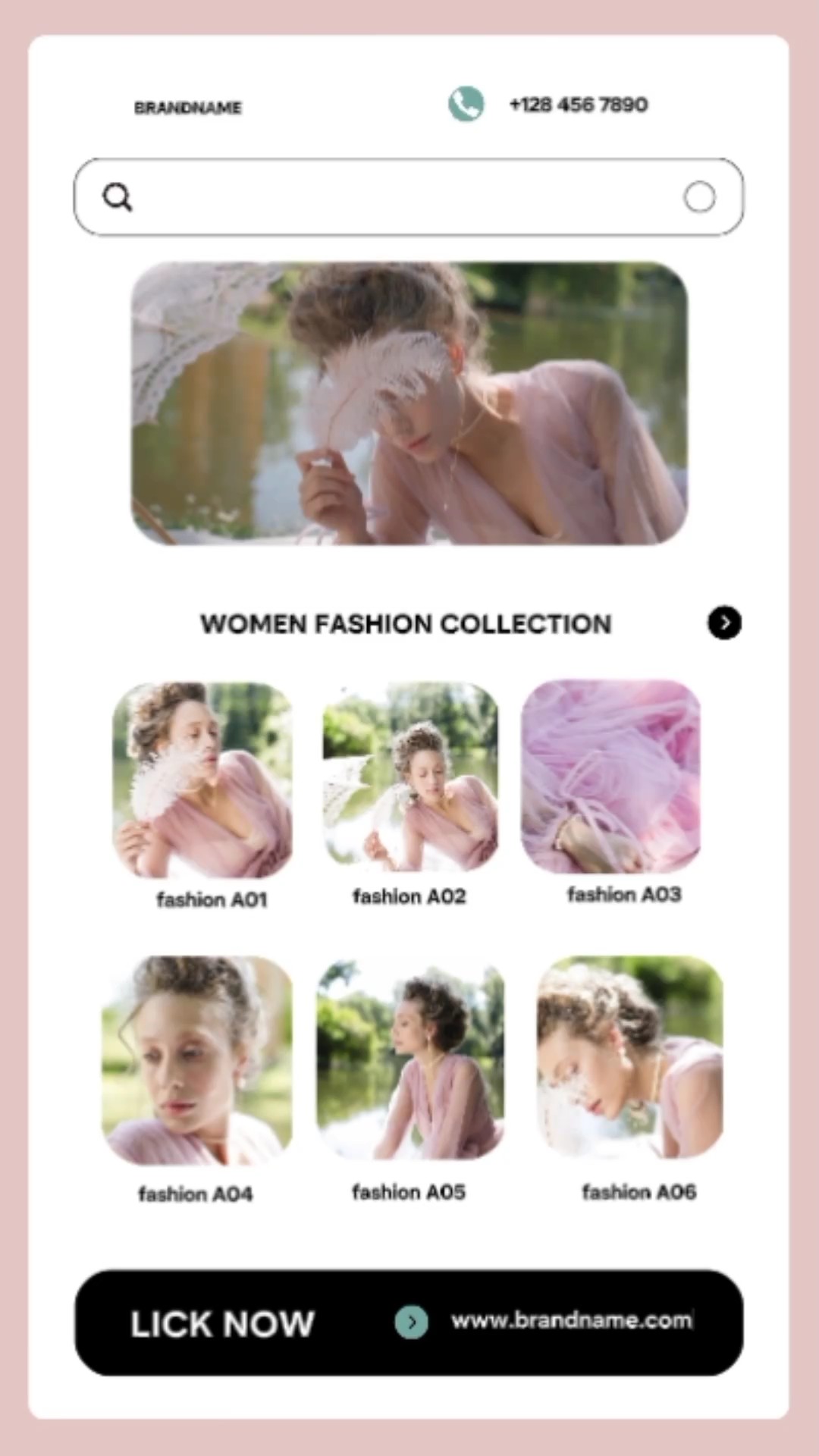 Nova coleção de moda feminina rosa produto exibir estilo TikTok