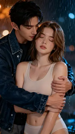 couple rain romantic
