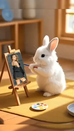 lapin peintre 