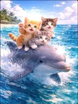 子ねこ達の海の冒険