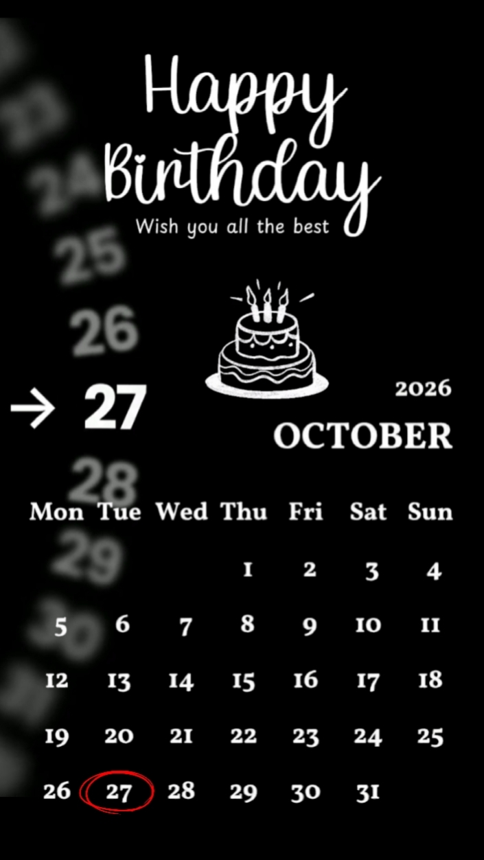 Anniversaire 27 octobre