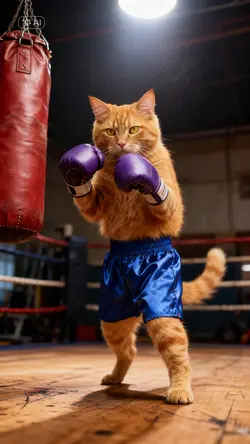 cat boxing