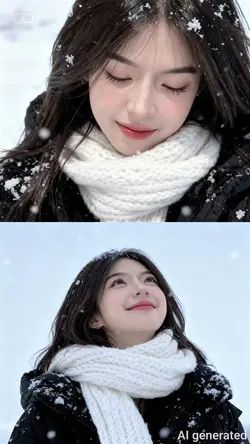 AI ghép ảnh tuyết