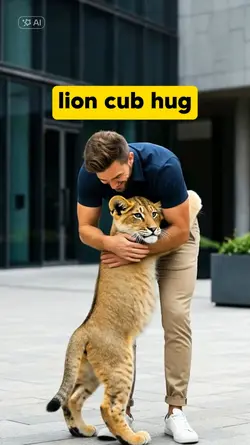 lion cub hug
