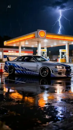 Car Parked In Shell