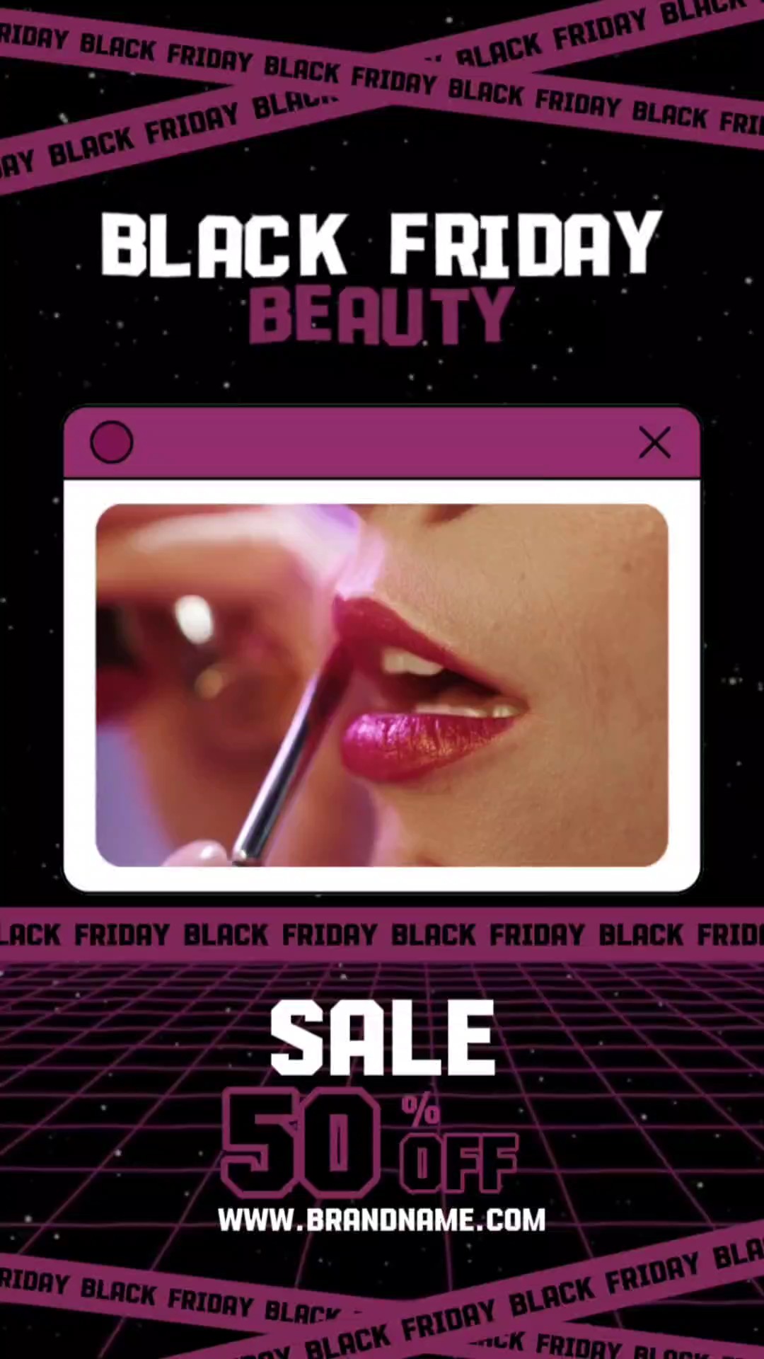 Black Friday Black and Purple Color Beauty Industry Lipstick Promotion Template