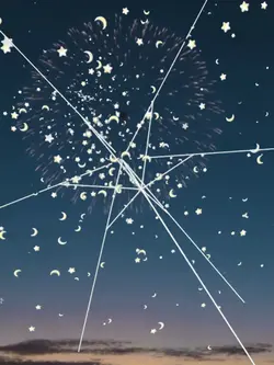 花火のシャワーを受け取った