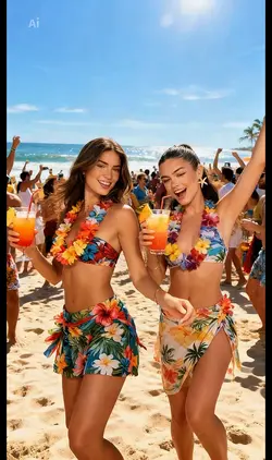 Hawaiian beach party