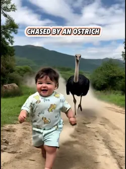 CHASED BY AN OSTRICH