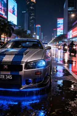 AI CAR X NIGHT RAIN 