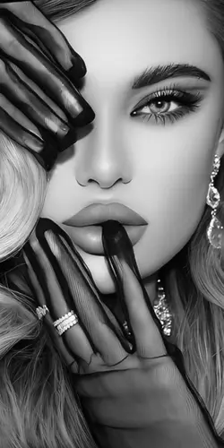 femme gant noir