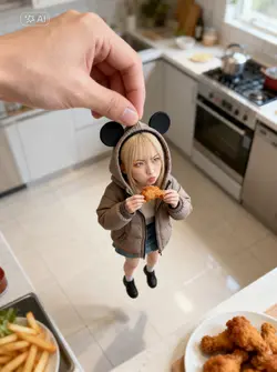 耳カチューシャ付きキッチンつまみ食い捕獲