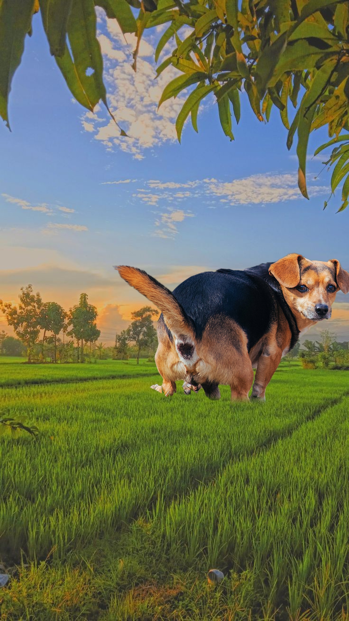Perro divertido feliz 