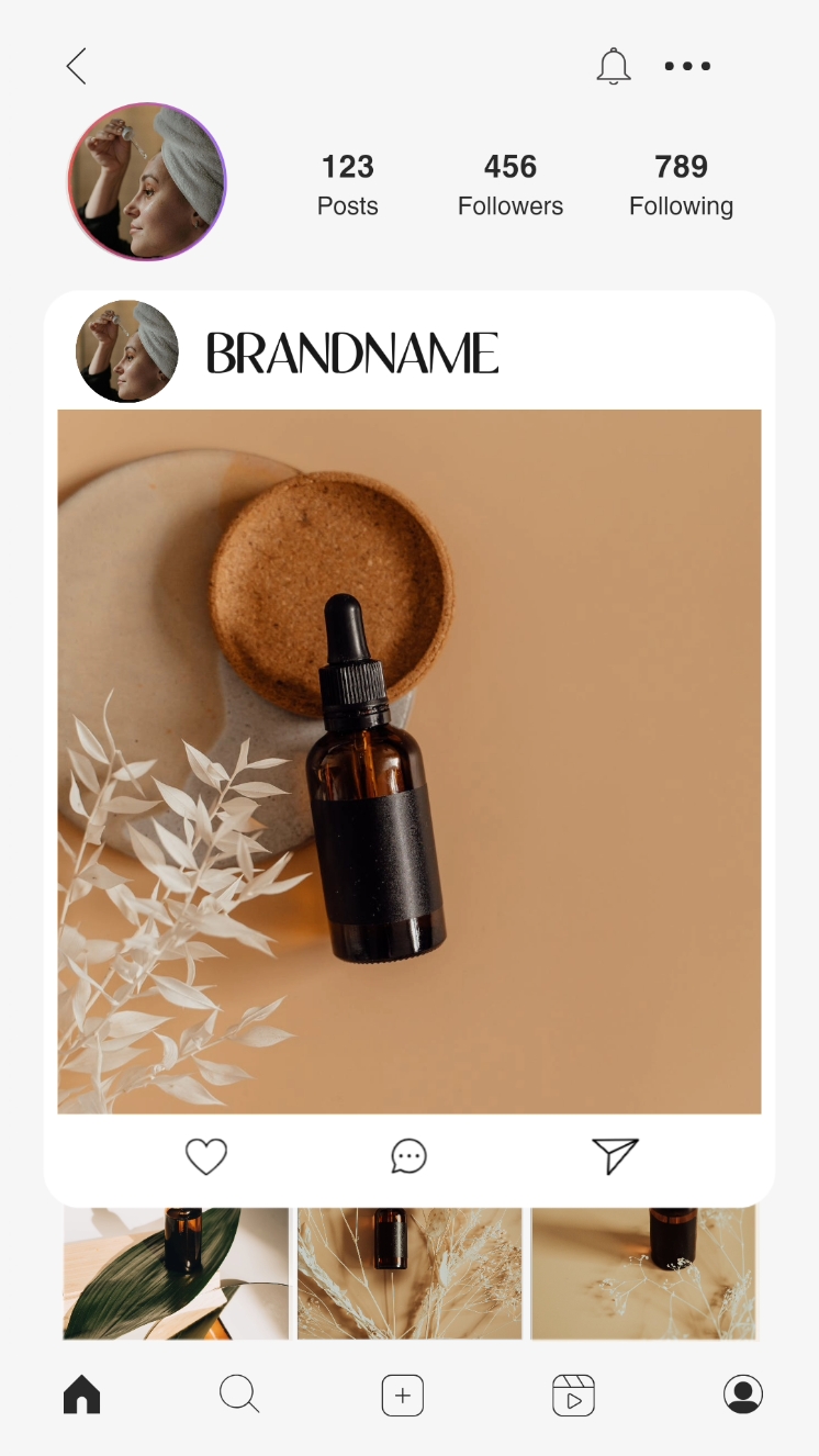 Semi Open Personal Care UI Instagram Style 