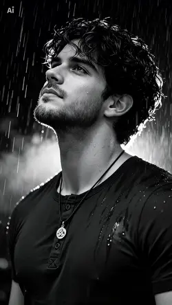B&W rain photo
