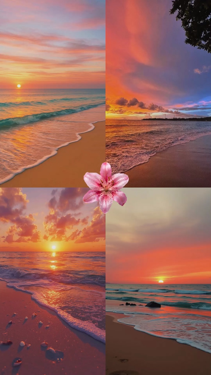 Coucher de soleil sur la plage