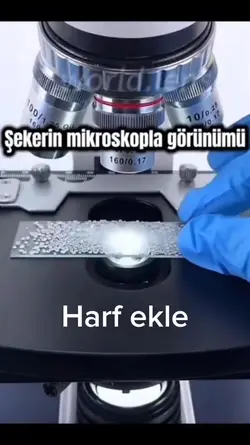 Mikroskop şeker harf