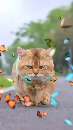 คลิปแมวผีเสื้อบินออกมา