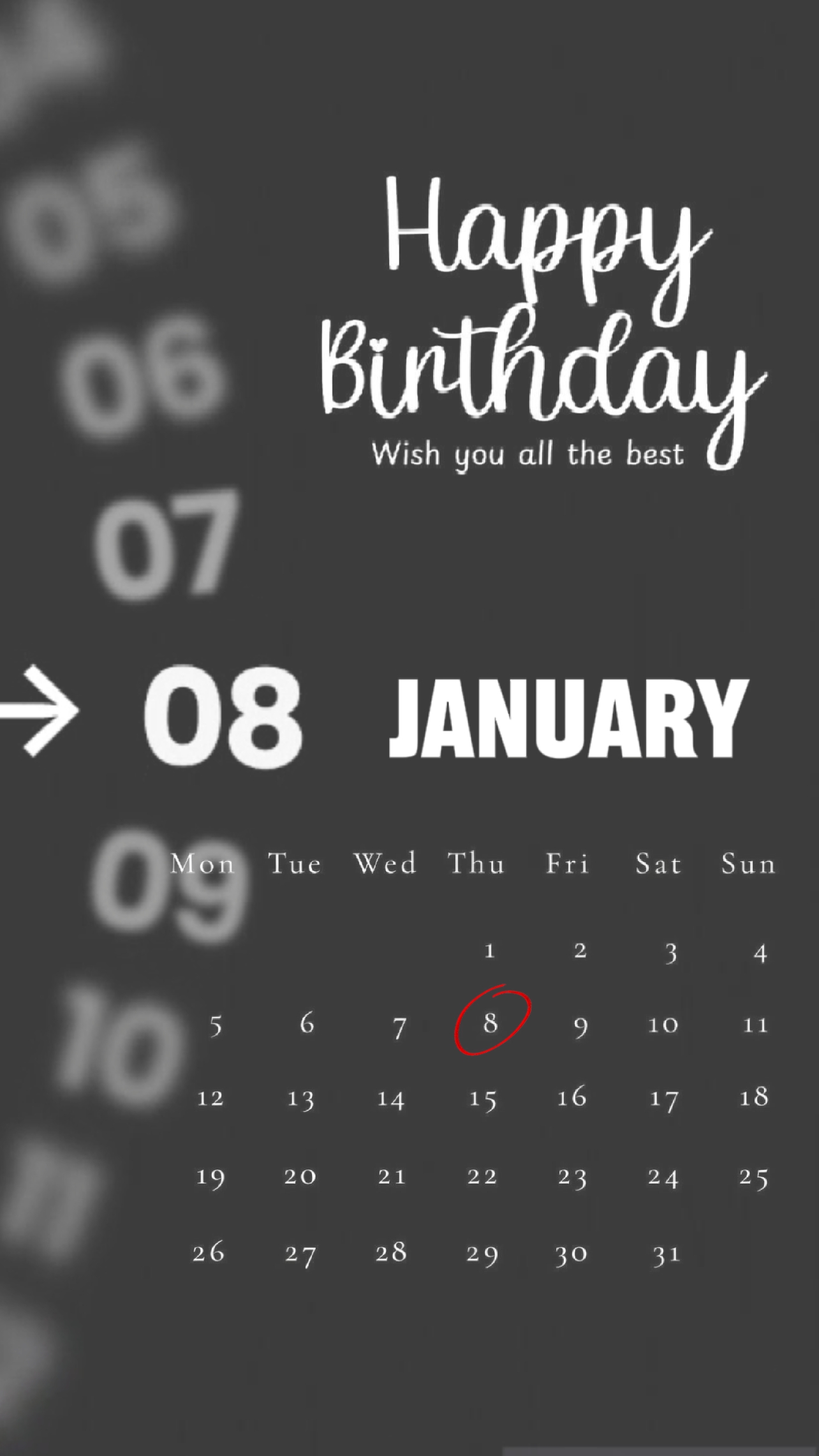 FELIZ CUMPLEAÑOS 08 DE ENERO