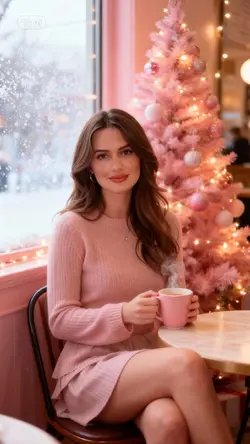 christmas pink cafe 