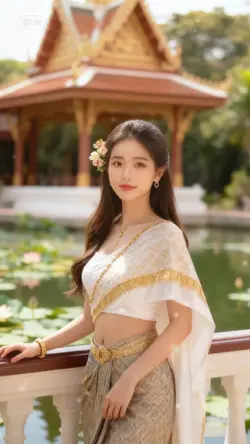 ชุดไทยสีขาว