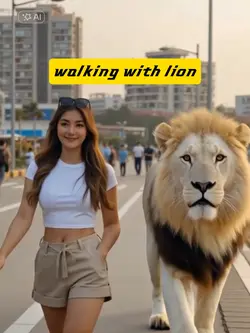walking with lion