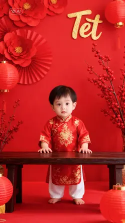 Ghép Ảnh Tết Cho Bé
