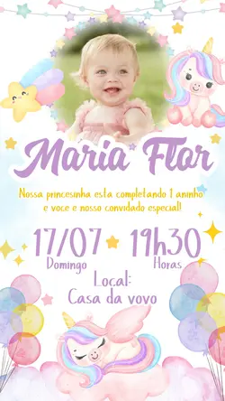 Convite Unicórnio 🦄