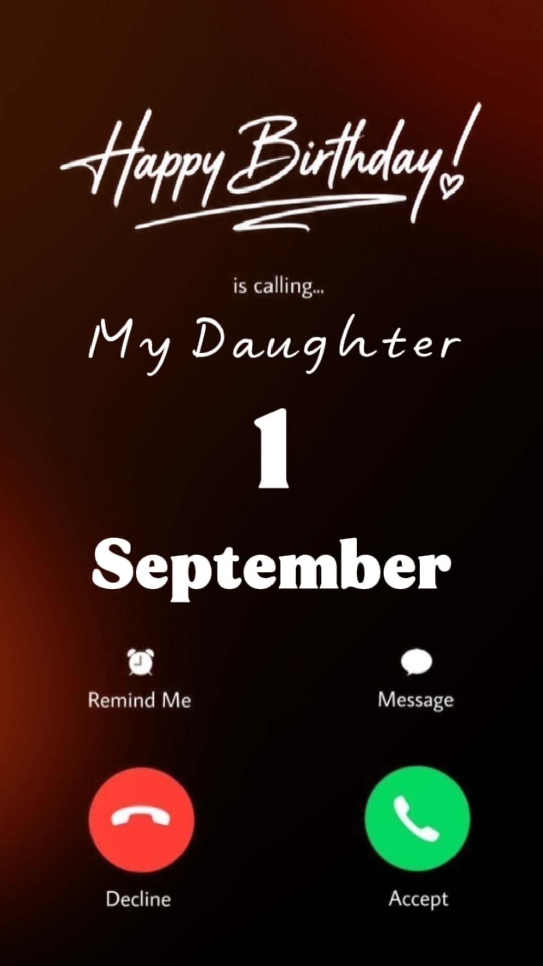HBD DAUGHTER 1 SEPT