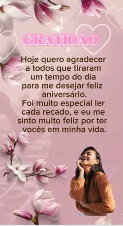 Agradecimento niver 