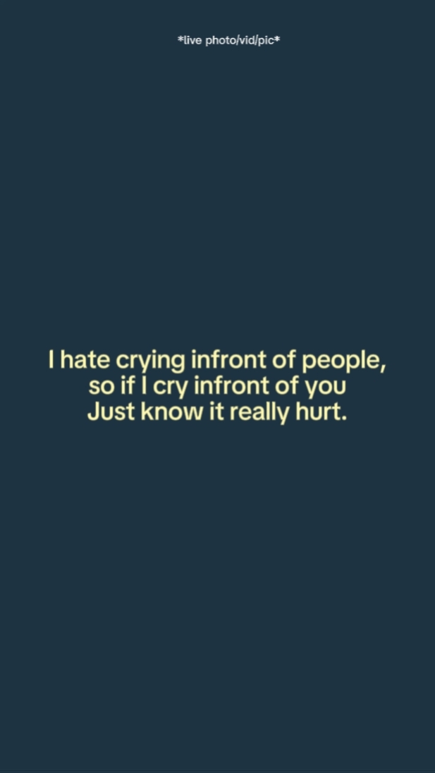 Ayaw kong umiyak ng infron