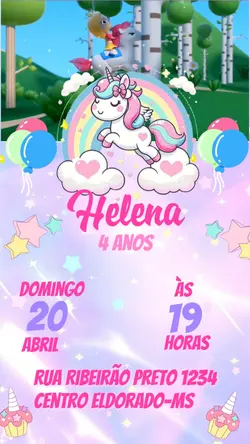 Convite unicórnio