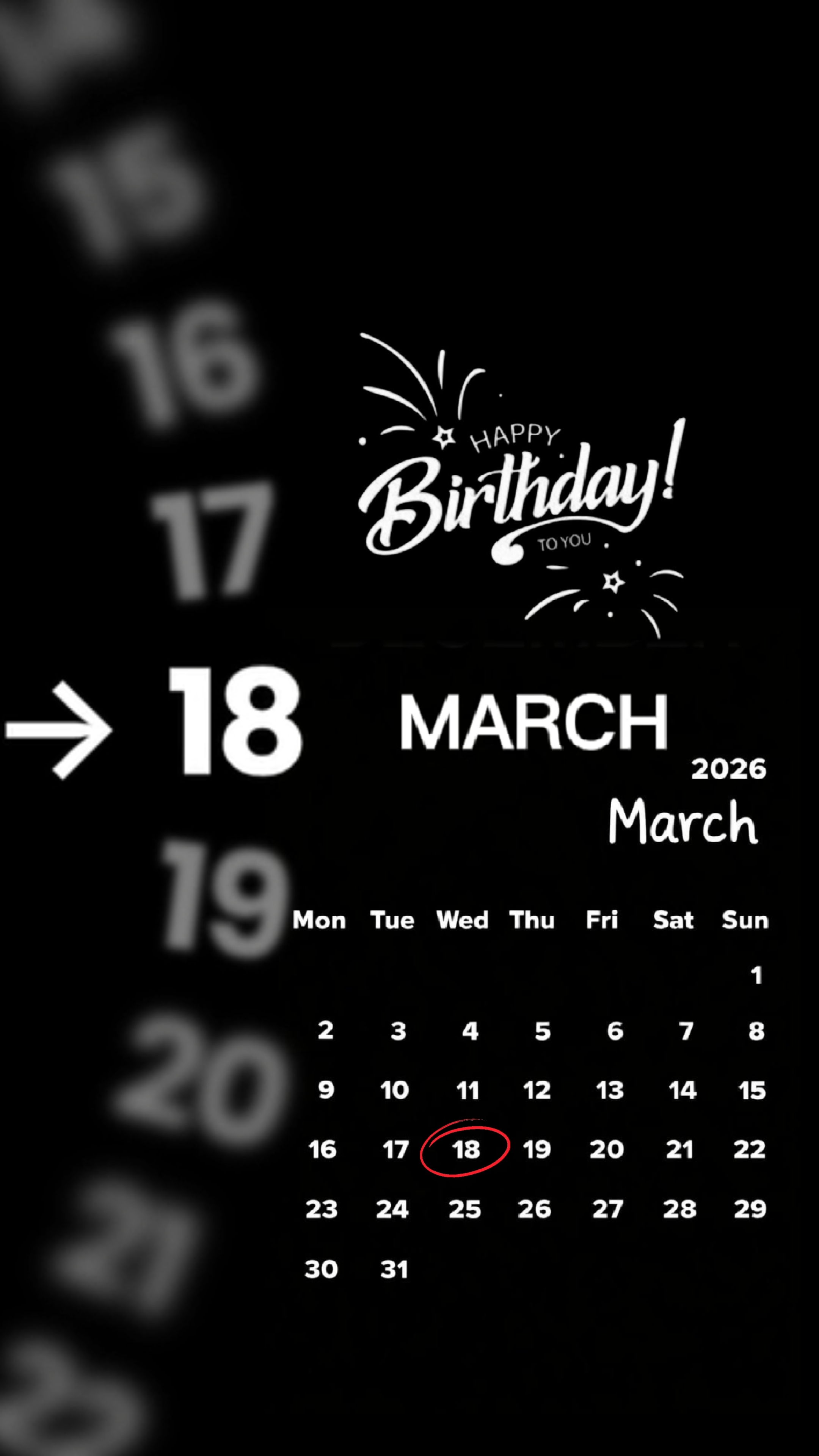 Feliz cumpleaños 18 de marzo